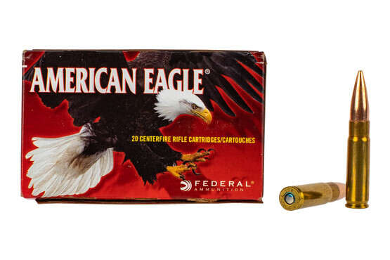 Federal American Eagle 300 BLK ammo features a 150 grain FMJ bullet